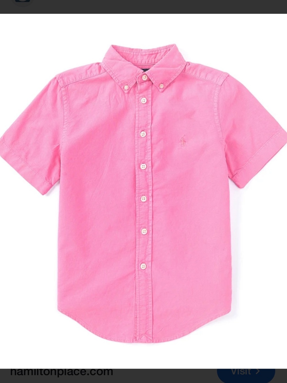 Polo by Ralph Lauren Boys' Short-Sleeve Button-Down 💯 Cotton Shirt -  Pink